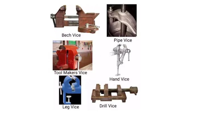 Different Types of Vices Used in Workshop